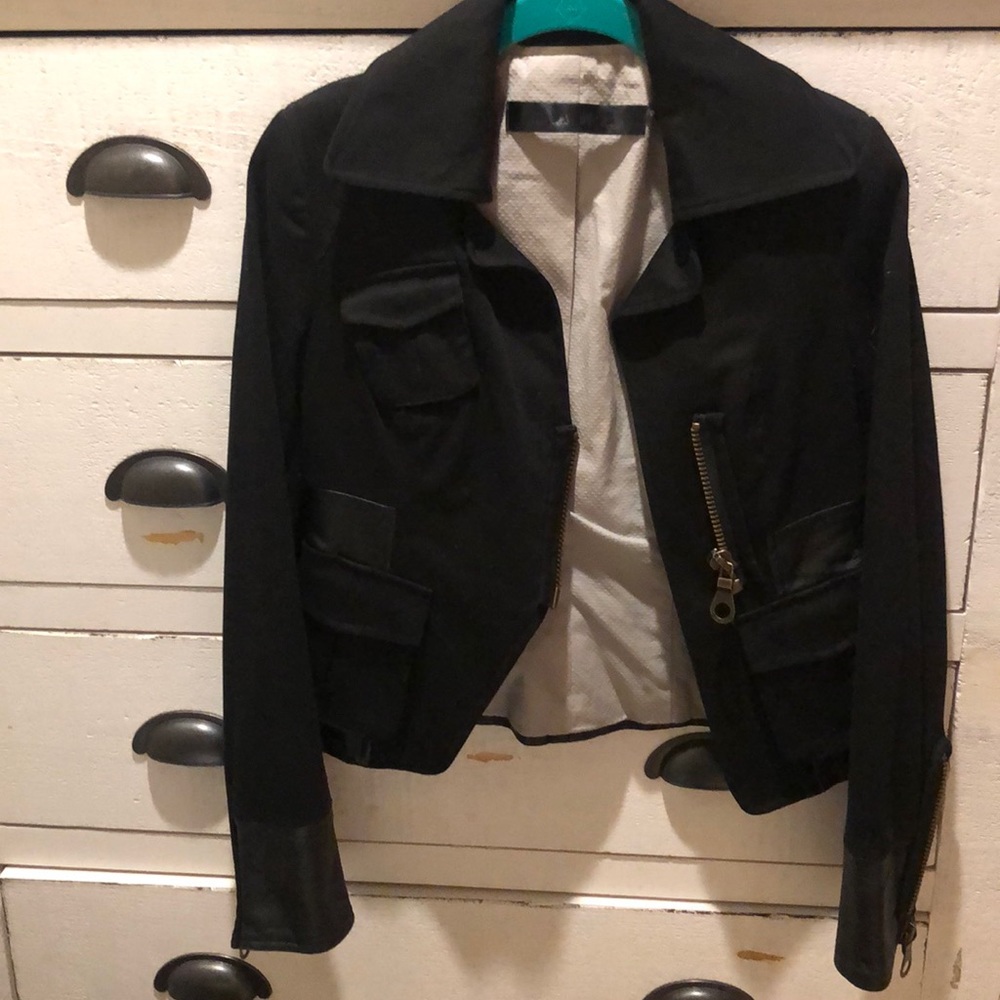 L.A.M.B jacket with leather accents
